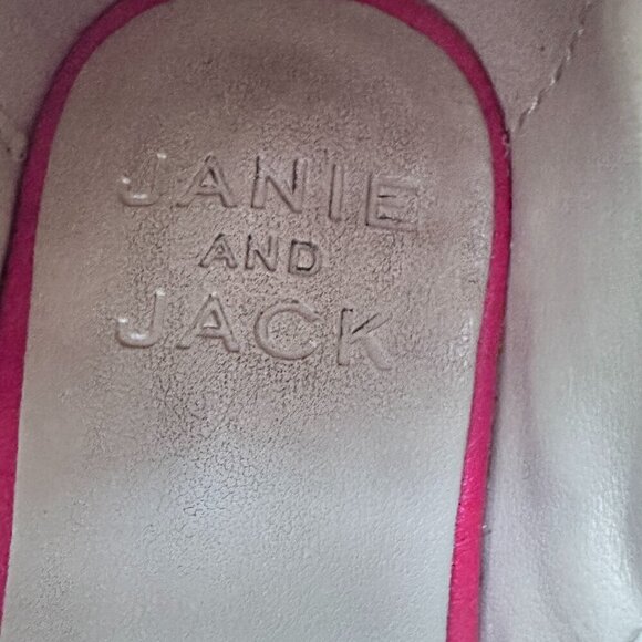 Janie and Jack Girl's Pieced Ballet Flat. Red, white, Navy Blue. Size - 7 - Picture 4 of 10